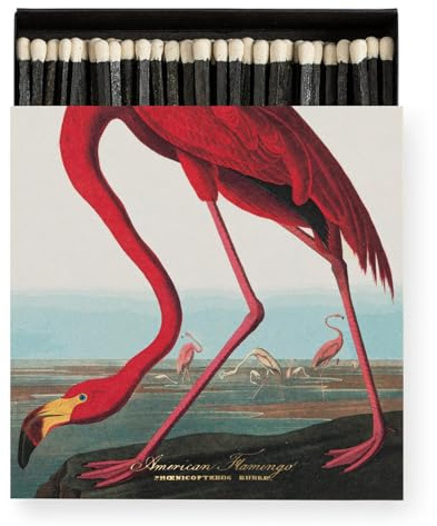 Long Matches, Flamingo Bird Painting Matchbox Gift, Extra Long Luxury Matches, Natural History Museum Matchbox, Giant XL Long Matches, Candles Gift, Coloured Tip Matches, Fireside Matches
