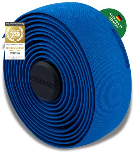 CONTEC Lenkerband Prestige.Grip, 2000x30x2,5 mm, aus EVA-Schaum und Gel, selbstklebend und rutschsicher, mit Klebestreifen und 2 Lenkerstopfen, Paar, dunkelblau