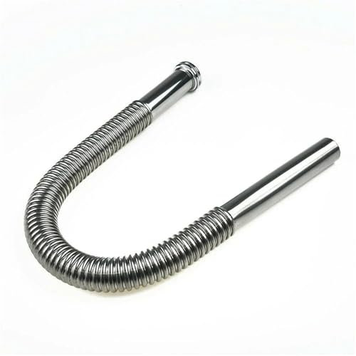 NihaoWXM Flexibler Ablaufschlauch 1 stücke Edelstahl Badezimmer 80 cm Edelstahl Waschbecken Siphon Abfall Ablauf Flexible Rohr Schlauch Silber Küche Leuchte