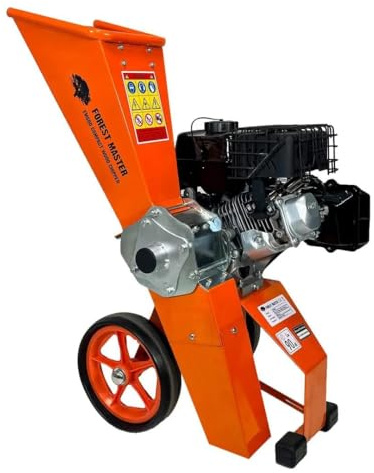 FM6DD-MUL Compact 6HP Petrol Wood Chipper, Shredder & Mulcher Includes Spare Blades – Self-Feeding, Chips Branches Up to 50mm – Ideal for Garden Waste