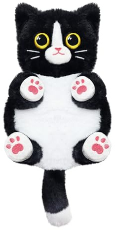 Black Cat Microwave Heating Pad Cozy Plush, Stuffed Animal Wheat Bags Microwavable for Cramps,Neck Shoulder, Muscles & Joint with Washable Cover, Natural Moist Heat Pack, Unscented
