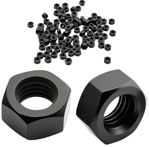M6 Hex Nuts Hexagon Nuts 50 Pcs Black Carbon Steel Grade 8