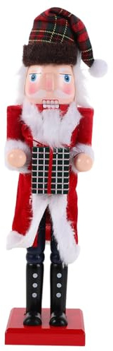 IMIKEYA Cascanueces de Madera Decoración de Mesa Navideña Figura Artesanía Soldado y Pastelero Adorno Festivo para Hogar Oficina