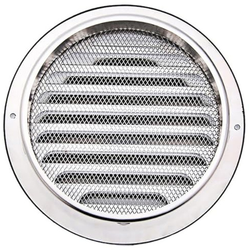 IWOWHERO Stainless Steel Flat Ducting Vent Cover Round Hood with Mesh Screen for Exterior Wall Air Ventilation High-Temperature Resistant Exhaust Outlet for Bathroom Kitchen Laundry Easy