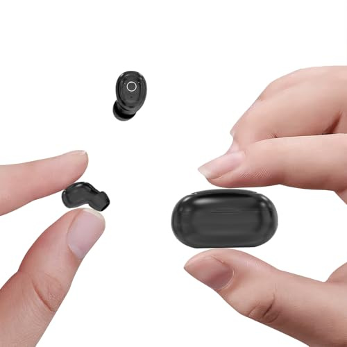 Xmenha Mini mini mini auricolari invisibili senza fili Bluetooth cuffie invisibili auricolari più piccoli extra piccoli nascosti discreti auricolari per lavoro dormire sul lato dormiente