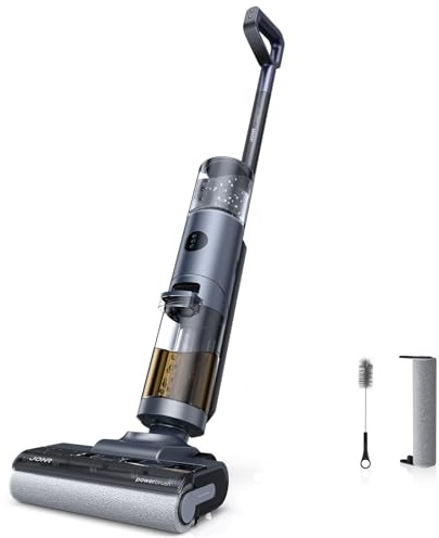 JONR ED12 Pro - Aspirador en seco con batería inalámbrica, limpieza triangular, limpieza automática de agua caliente, depósito de agua caliente de 850 ml, pelo antienredos para suelos duros, pelo de