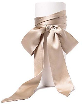 SWECOMZE Satin-Schärpe Gürtel Damen Hochzeit Bogen Band Schal Krawatte