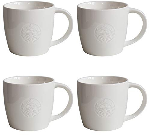 STARBUCKS Grande Fore Here Series Stielgläser, Weiß, 4 Stück, groß, 473 ml