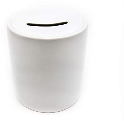 Samunshi® Weiße Spardose - Sparschwein Sparbüchse Cash Money Geld