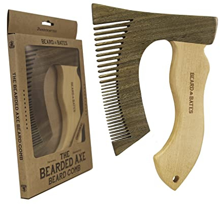 THE BEARDED AXE BEARD COMB | Original | Green Sandalwood/Boxwood | Artisan Crafted & Handmade