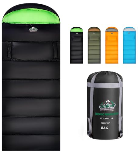 Sleeping Bag for Adults Kids Camping, 4 Season Warm Weather Waterproof Lightweight Sleeping Bag, Great for Outdoor Camping, Backpacking & Hiking