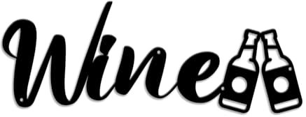 Decorazione da Parete per Vino, Angolo Bar per Casa Home Decor per Bar di Vino, Cucina, 30CM Decorazione in Metallo Nero, Soprammobili Moderni Particolari, Accessori Cucina Particolari