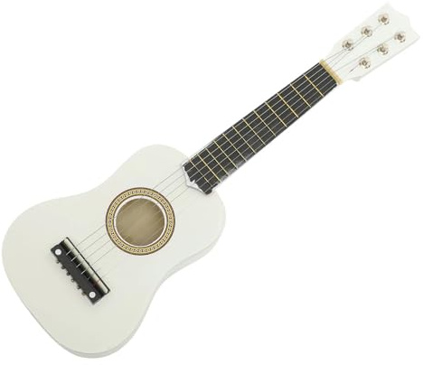 21 Zoll Weiße Klassische Starter-Ukulele-Gitarre, Akustische Holz-Ukulele Mit 6 Saiten Ukulele für Anfänger