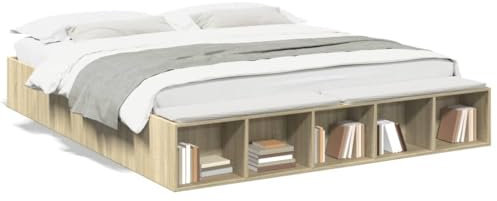 ShGaxin Bettgestell Sonoma-Eiche 180x200 cm Holzwerkstoff, Bett, Jugendbett, Schlafzimmer Bett, Bed Frame - 3280547