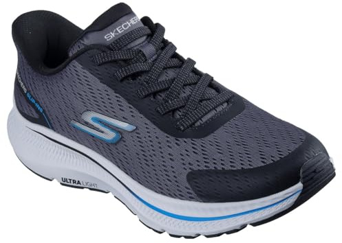 Skechers Hombre Go Run Consistent 2.0 Worldview Slip-In Entrenador | Correr, manos libres, sin cordones, espuma viscoelástica refrigerada por aire, amortiguación ultraligera, lavable a máquina