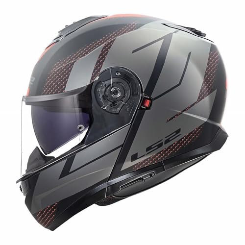 LS2, Casco Moto Modulare STROBE II CODE Matt Black Grey, L