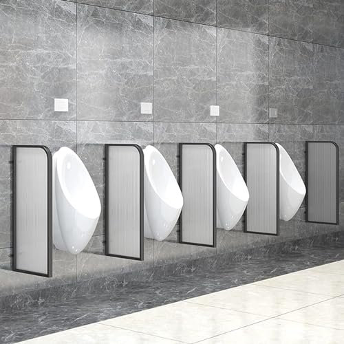 Badezimmer-Trennwand, Urinal-Trennwand, Toiletten-Urinal-Trennwand mit schwarzem oder goldenem Metallrahmen, Urinal-Trennwand aus gehärtetem Glas, Sichtschutzteil der Toiletten-Trennwand for Schutz de