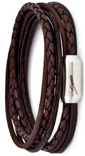 Simaru Echtleder Armband Made in Germany, Unisex Wickelarmband mit Magnetverschluss, hautfreundlich & robust