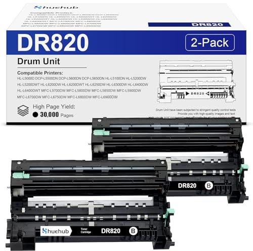 DR-820 Trommeleinheit Ersatz für Brother DR820 DR 820 Trommeleinheit für HL-L6200DW MFC-L5850DW HLL6200DW MFC-L5900DW MFC-L5700DW MFC-L5800DW HL-L5200DW HL-L5100DN MFC-L6700DW C-L6800 0DW Drucker, 2