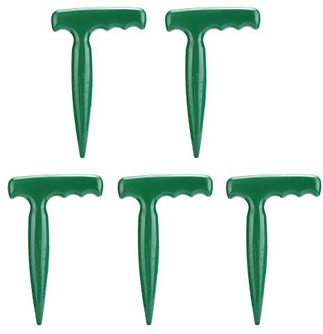 Jwthee 5-teiliges Blumenzwiebel-Pflanzwerkzeug, Dibbler, Gartengerät, Garten-Hand-Dibbler, Kunststoff-Dibbler mit Griff, Samen-Pflanzwerkzeug für die Aussaat von Samen