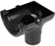 112mm Half Round Gutter Stop End Outlet- Guttering DownPipe Fittings| (Black)