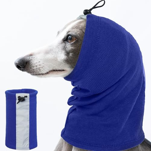 Gehörschutz für Hunde, Geräuschschutz für Hundeohren, Feuerwerk, beruhigender Kapuzenpullover, Ohrenschützer, beruhigende Kappe (Blau, M)
