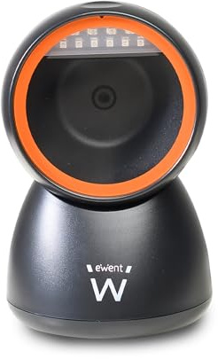 EWENT EW3450 1D 2D QR rundstrålande streckkodsläsare med USB-kabel, handsfree, automatisk skanning med bilddetektering, stormarknader, apotek, lager. Personlig dator,