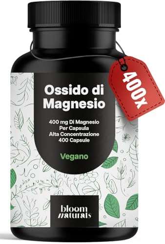 Ossido di Magnesio 664 mg (di cui 400 mg di magnesio elementare) – 400 Capsule Vegano – Alta Concentrazione – Prodotto in Germania - Magnesio Ossido - Testato in Laboratorio