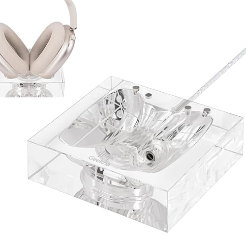 Geekria Ladeständer für Apple AirPods Max/AirPods Max 2 (USB-C), Acryl-Ladestation, Basis mit Sleep-Energiesparmodus (transparent)