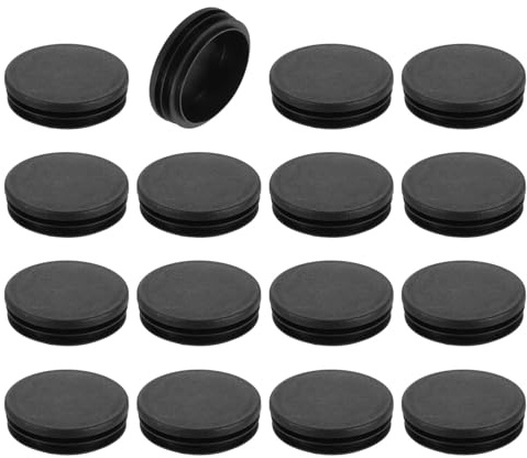 QUARKZMAN 16 Stück Runde Abdeckkappen, Schwarze Blindstopfen, Rohrabdeckung aus Polyethylen 60mm (2,36 Zoll) Möbelbeinrohr Einsatz Kunststoffkappen, Verschlusskappe für Stuhl Sofa Regal