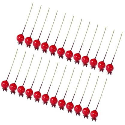 YOSADIER 150piezas Bayas Rojas Artificiales Decoración Navideña para Árbol De Navidad Bayas De Colores Decorativas Hogar Boda