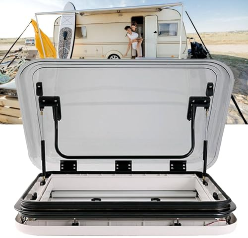 RV Skylight Roof Vent Hatch,RV Skylight Replacement,RV Caravan Roof Window Hatch, With Led Light, With RV Camper Food Truck Motorhome Roof Sunroof Kit,27.6×19.7in