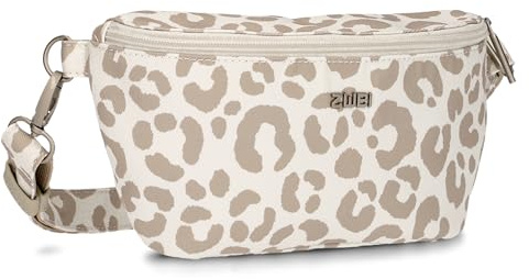 Zwei Damen Hip Bag Mademoiselle.M MH4 Bauchtasche 25 cm 1 Liter aus hochwertigem Kunstleder, Crossbody Bag wasserabweisend, 3-in-1 Bequeme Brusttasche, Gürteltasche & Hüfttasche (Leo-Cotton)