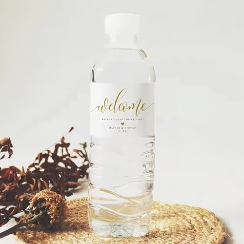 Etichette Personalizzate Per Bottiglie D'acqua Per Feste Ed Eventi, Adesivi Personalizzati Per Bottiglie D'acqua Con Il Tuo Design, Etichette Impermeabili Per Matrimoni(30cs)