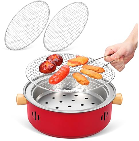 MAJORMENCH Portable Outdoor Charcoal Stove Bbq Grill with Detachable Components Lightweight Barbecue for Camping Picnics Family Gatherings Backyard Parties