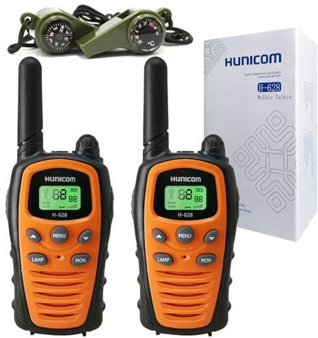 Walkie Talkies for Adults Long Range Two Way Radios + Multifunction Whistle（3 in 1 Whistle with Compass Thermometer）