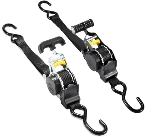 Cinghie di Serraggio Automatiche Cinghie a Cricchetto Retrattili 2 Pezzi | 3,3m Lunghezza, 680kg Carico di Rottura, Cinghie di Fissaggio per Auto Moto Bagagli Portapacchi, Set 2 Stili