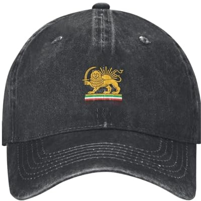 Iran Mössa Med Lejon Och Sol, Gammal Iran Persisk Flagga Lejon Och Sol Truckerkeps, Make IranGreat Again-keps, Unisex Truckerkeps