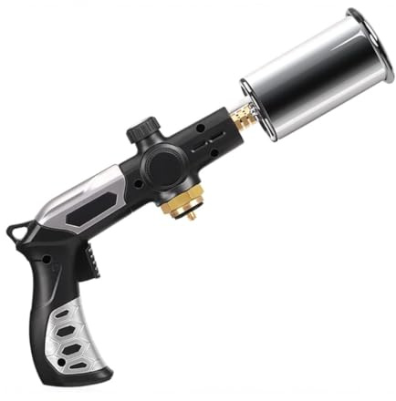 Torche puissante au propane L8010 avec base de cylindre de gaz, allume-feu de camp, brûleur de chalumeau en bois réglable pour saisir le steak, barbecue, soudure (réservoir de propane non inclus)