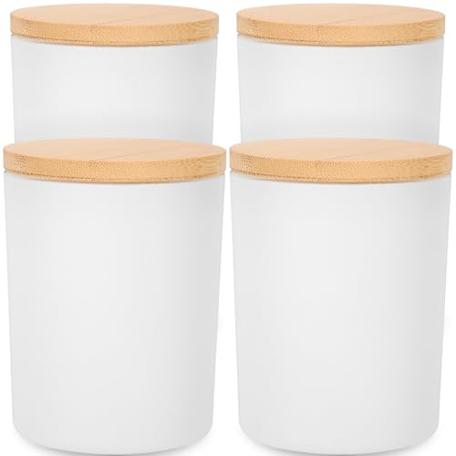 Hemobllo Pot à Bougie en Verre pour Fabrication DIY avec Couvercle, Récipient Transparent de 200 ML pour Bougies Parfumées Artisanales