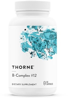 THORNE - B-Complex #12 - Vitamin B Complex with Choline Supplement - Supports Cellular Energy Production & a Healthy Nervous System* - Third-Party Certified - Gluten, Dairy & Soy-Free - 60 Capsules