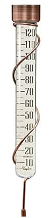 Taylor Precision Products Heritage Regenmesser, Glas, 68,6 cm hoch, 12,7 cm Kapazität, Aluminium, Kupfer