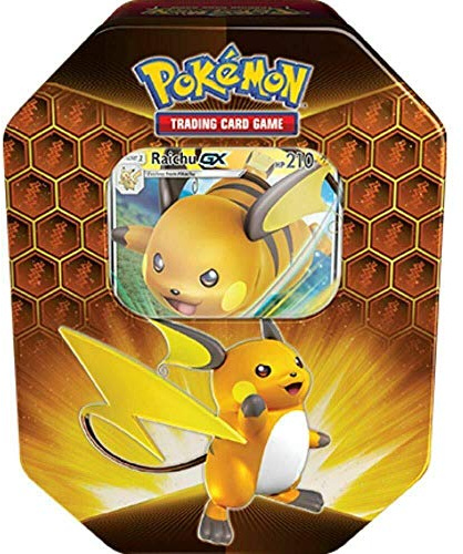 Lively Moments Pokemon Karten Tin Box Sun&Moon Hidden Fates Raichu-GX EN Englisch Trading Card Game/Metallbox