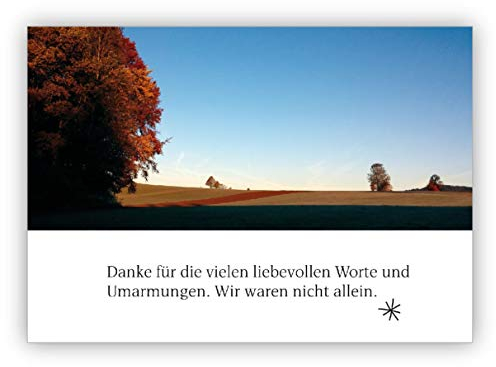 16 Moderne Trauer Dankeskarte mit Weitblick: Danke für die vielen liebevollen Worte und Umarmungen. Wir waren nicht allein. • Danksagungskarte Trauerkarte nach Beerdigung, Trauerfeier