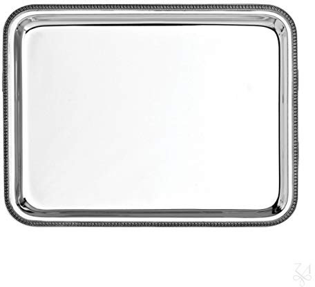 SWEET HOME Vassoio Rettangolare rendiresto in Lega Argentata Stile Impero cod.VG01080SP cm 23,5x13,5 by Varotto & Co.