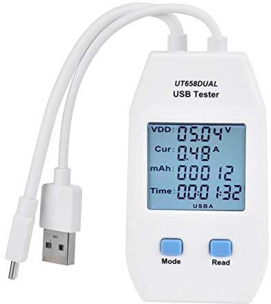 UT658 Digital Voltmeter Ammeter Multimeter, USB Power Meter Detector
