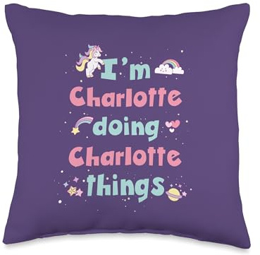 Cute Charlotte Personalized First Name Girls Throw Pillow