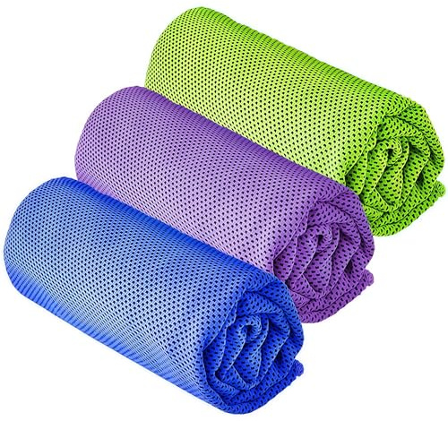 YQXCC Kühlendes Handtuch 3 Stück, Sofortige Kühlung für Nacken & Gesicht | 120x30 cm, Weiches, Atmungsaktives Mikrofaser für Yoga, Golf, Reisen, Sport, Camping, Fußball, Fitness & Outdoor-Sport