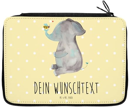 Mr. & Mrs. Panda Personalisierte Federmappe Elefant Biene - Geschenke, Stiftetasche, Liebe, mit Namen, Heiratsantrag, Stiftemappe, Liebesspruch, Federmäppchen, Lustige Sprüche, PersonalisierteS