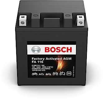 Bosch FA116 - AGM-Motorradbatterie - 12V 120A 10Ah - Geeignet für Motorräder, Motorräder, Enduros, Roller, Quads, Jetskis - Kompatibel M4F29, M4F28, BB10L-A2, BB10L-B, BB10L-B2, 12N10-3A-1